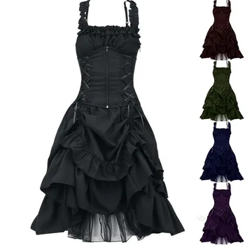 

Middle Age Goth Cosplay Dress Palace Middle Age Costume Dress Costume Halloween Stage Costume Party Girl Drop Ship