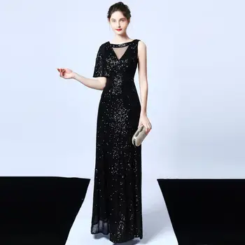 

Sequin evening dress skirt Women banquet noble fishtail elegant long section slim host high-end atmosphere party evening dress