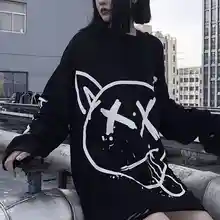 NiceMix модная уличная одежда с принтом дамские свитшоты Женская свободная одежда с круглым вырезом женские осенние повседневные пуловеры в стиле хип-хоп