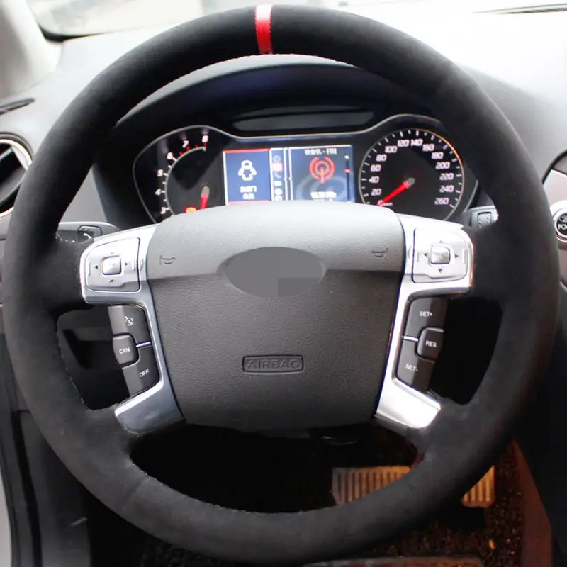 Чехол рулевого колеса автомобиля для Ford S Max 2008 Mondeo Mk4 2007 2012 черная замша ручной