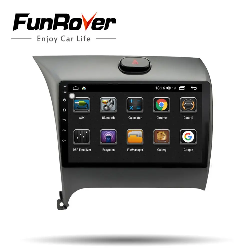 Funrover ips+ 2.5D Android 9,0 автомобильный Радио мультимедиа авторадио плеер gps навигация для Kia CERATO K3 2013- wifi 2 din без dvd