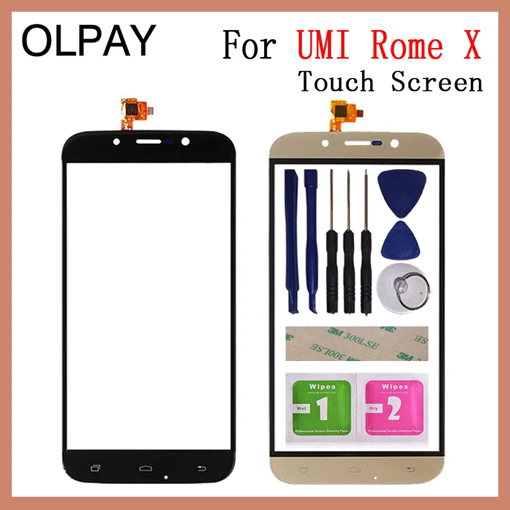 OLPAY 5.5'' Mobile Phone Touch Screen Digitizer For Umi Rome Rome X Touch Glass Sensor Tools Free Adhesive And Wipes