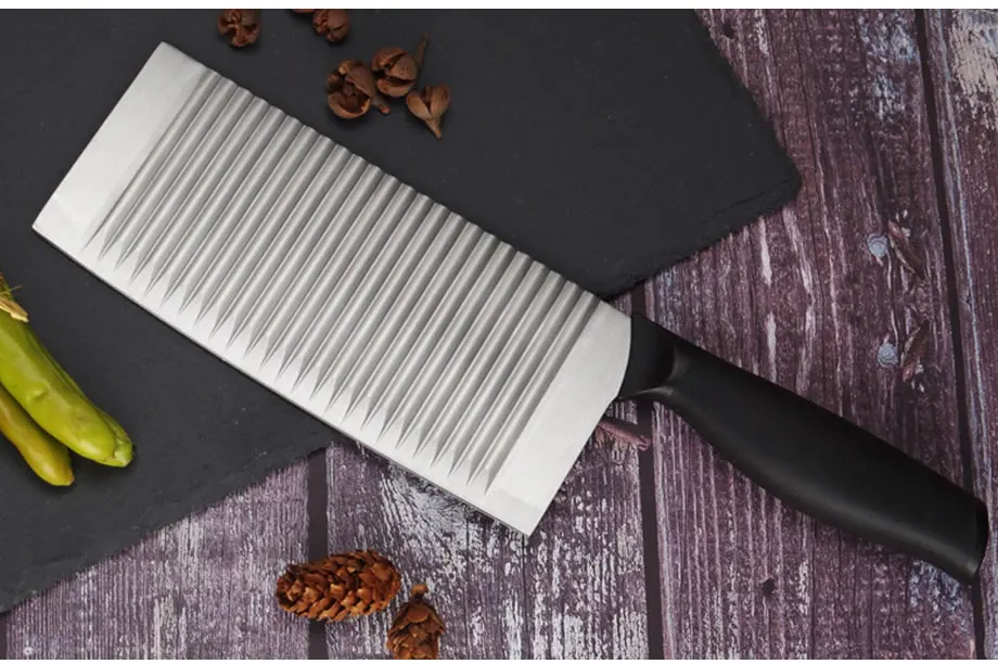 Upspirit волнистый измельчитель овощей из нержавеющей стали мясо рыбы Кливер нож для резки фруктов Острое лезвие, поварской нож домашние кухонные ножи