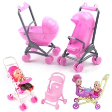 Poussette de bébé pour poupées, accessoire de mobilier de maison de poupée, chariot pour nourrissons, modèle de pépinière, jouets de jeu