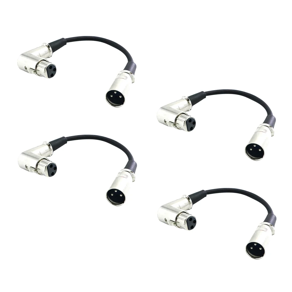 

4 Pcs/Pack of 7.87 inch 3 Pin XLR Male to Right Angle Female Audio Patch Cables