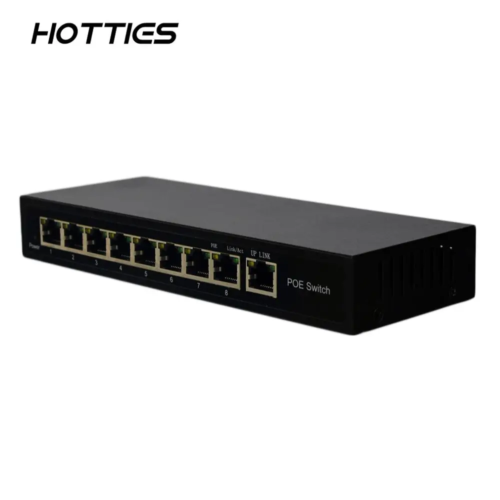 

KF-S1OH-1TH-120 1+8 Port 10/100Mbps POE Switch Network Switch For IP Camera POE Adapter Ethernet Network Switch Black