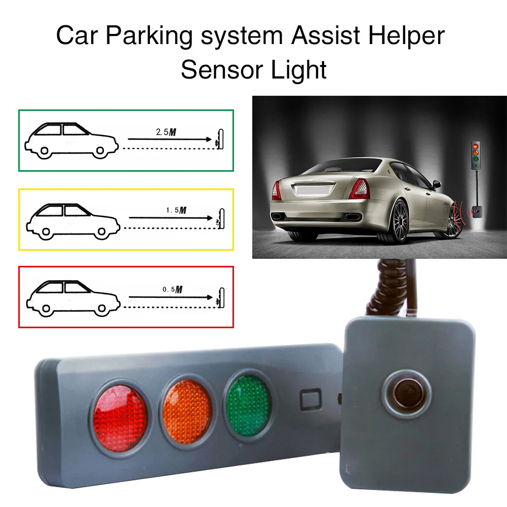 Home Garage Car Reverse Parking System Assist Helper Sensor Aid Guide Stop Light 