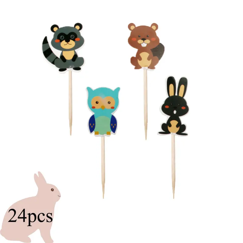 Insert24pcs Новинка, вечерние одноразовые бумажные стаканчики с изображением кролика, Пасхальный кролик, десертные бумажные стаканчики, вечерние принадлежности для торта, посуда, украшения для детей - Цвет: Insert24pcs