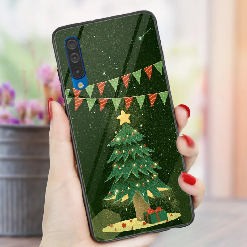 Прекрасный Лось Санта Клаус для samsung A50S A30 A20 A40 A70 A3 A5 a8 a6 плюс A7 A9 A10S A20S A30S новогоднее; Рождественское дерево