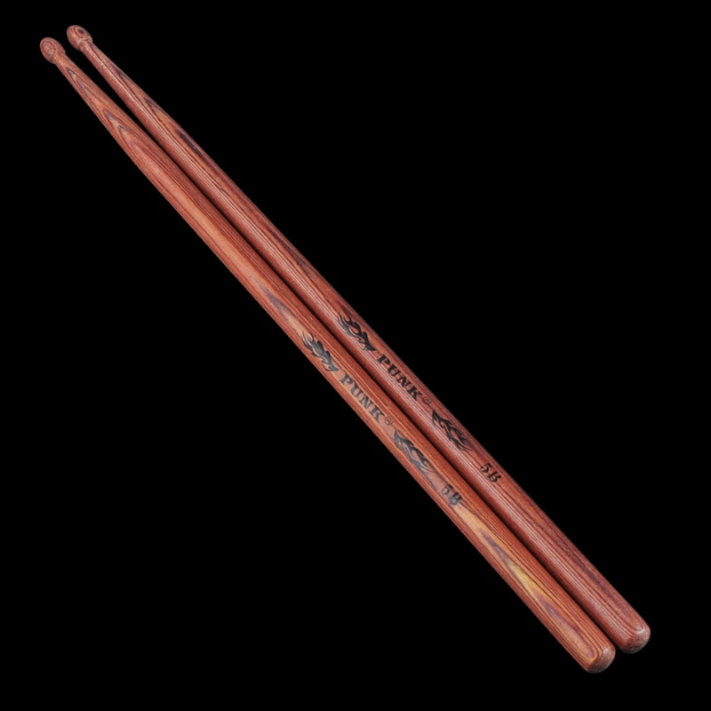 PUNK Drum Sticks 5B Wood Tip Drumsticks, 5B African Merbau Wood Drum Sticks Suitable for Drumer Playing, Beginner practicing, an