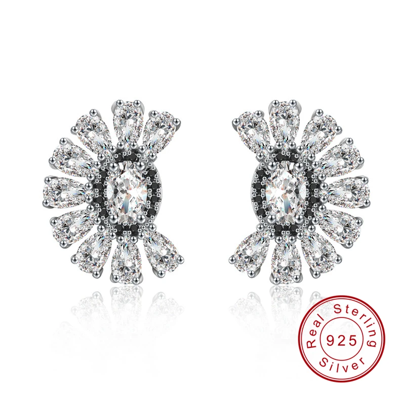 SODROV Boucle D'Oreille Femme, милые 925 пробы, серебро, черная шпинель, трендовые серьги для помолвки для женщин, хорошее ювелирное изделие I059