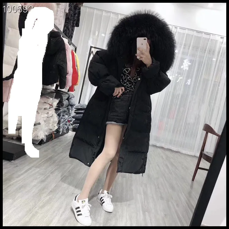INS/ г. стиль из Южной Кореи, импортные товары, женская одежда пуховик корейский стиль, длинный плотный пуховик принцессы с рукавами