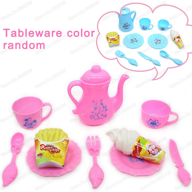 18PCS Kitchen Toys Tableware Mini Cute Coffee Tea Set Pretend Play Diy Kitchen Toys for Children Christmas Gift girls toys