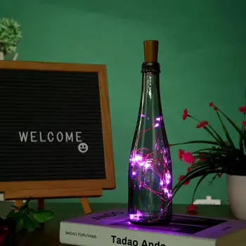 

1/2M 10 LED 20 LEDS Wine Bottle Lights With Cork Cork Shape Silver Copper Wire DIY LED Fairy String Lamp for Christmas navidad