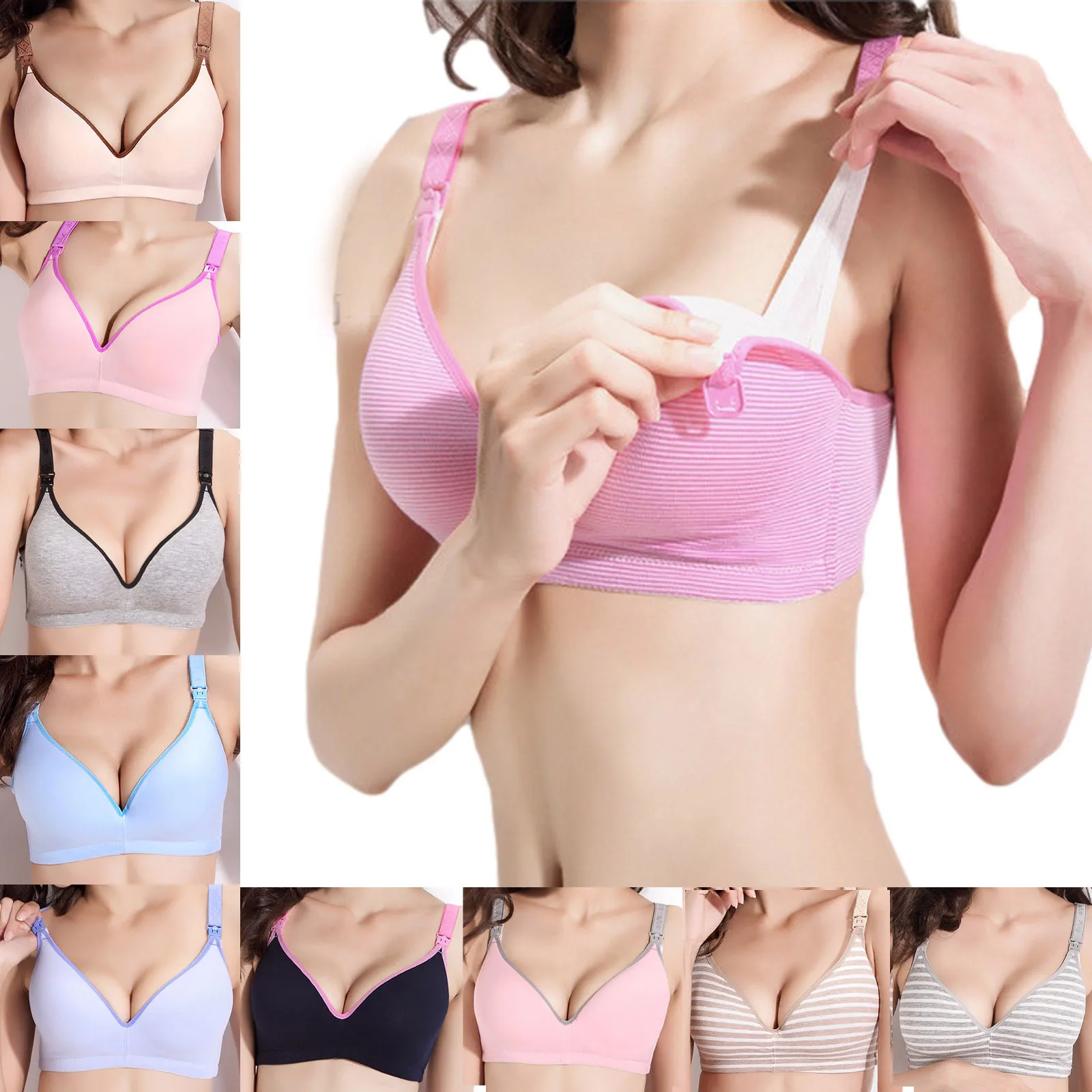 

Breast Feeding Cotton Maternity Nursing Bras Sleep Bra For Feeding Pregnant Women Soutien Underwear Allaitement Clothing