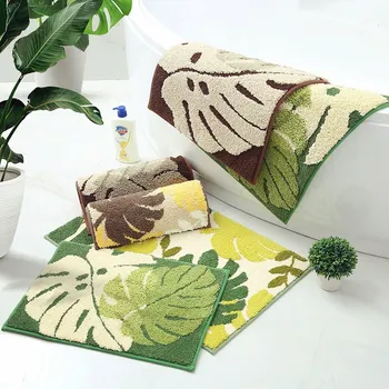 

Leaf plant jacquard non-slip absorbent carpet Strong water absorption Precision technology Comfortable Moisture proof durable