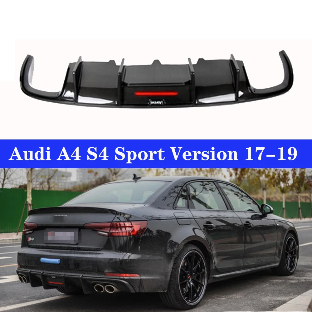 Карбоновый задний диффузор для губ задний бампер для Audi A4 S4 Спортивная линия автомобильный комплект-19