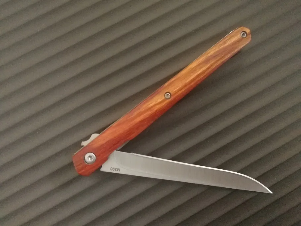 WHYEDC ручка складной нож Mark M390 лезвие деревянная ручка карманный EDC нож Открытый Кемпинг рыболовный нож s тактические инструменты для выживания