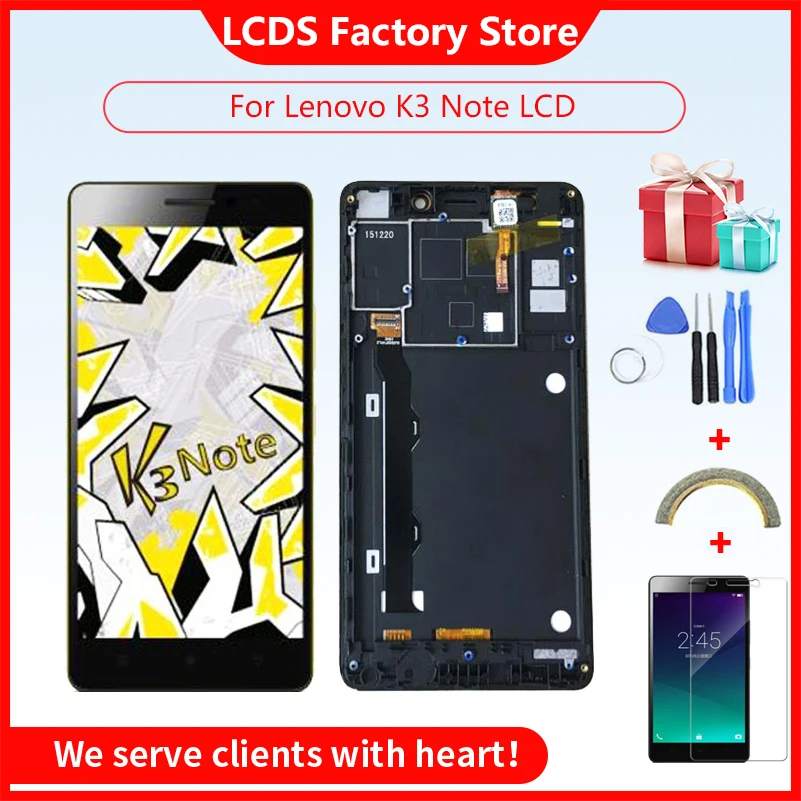 

AAA Quality LCD For K50-t5 K3 Note K50a40 LCD Display Touch Screen Assembly With Frame For Lenovo K50-t3s Replacement Parts