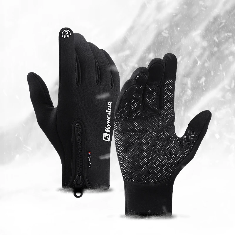 

Winter outdoor thick full-finger gloves plus cashmere men and women skiing non-slip warm touch screen sports bike riding