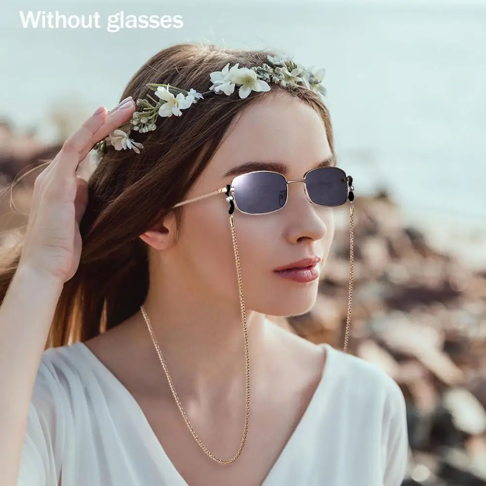 1 шт. Модные цветные очки с цепочкой для чтения бисером 80 см цепочка очков