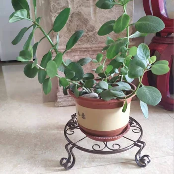 

Black Metal Potting Plant Bracket Multi-Function Anti-Rust Durable Steel Structure Round Plant Bracket