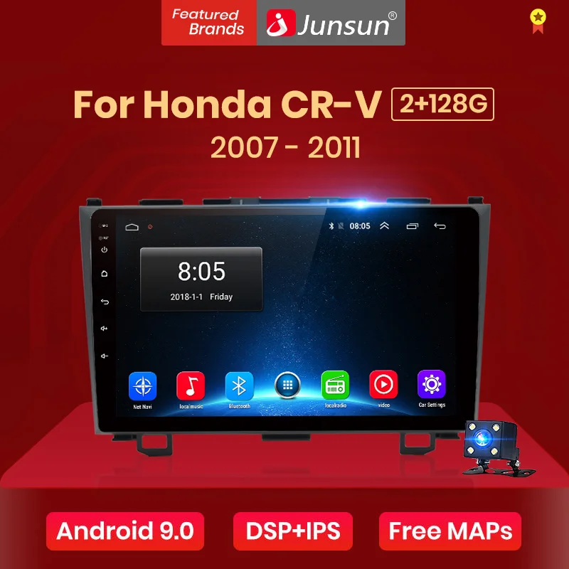 Junsun автомагнитола Голосовое управление AI 2 + 32 ГБ Android 10 для For Honda CR V 3 RE CRV 2007 2008 2009