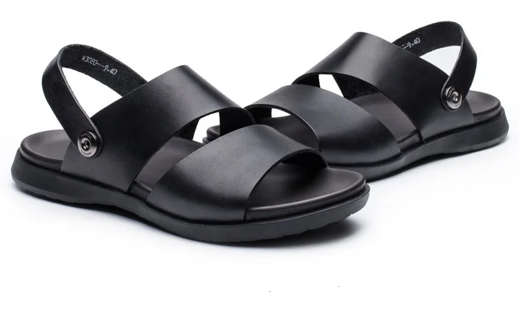 

Men's sandals leather summer 2019 new youth first layer leather beach shoes men's casual shoes leather sandals luxury