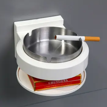 

Stainless Steel Ashtray Creative Wall Mounted Bathroom Ash Storage Portable Box Shelve Racks Washable