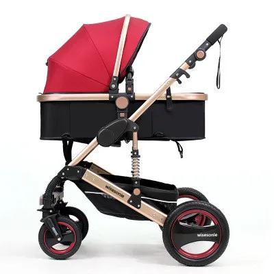 Luxury Multifunctional 2 in 1 Baby Stroller Portable High Landscape Gold Black Baby Carriage Folding Newborn Infant Stroller