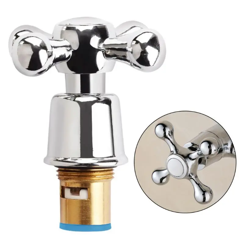 1Set Copper Cross Handle for Bath Sink Faucet Handle Replacements