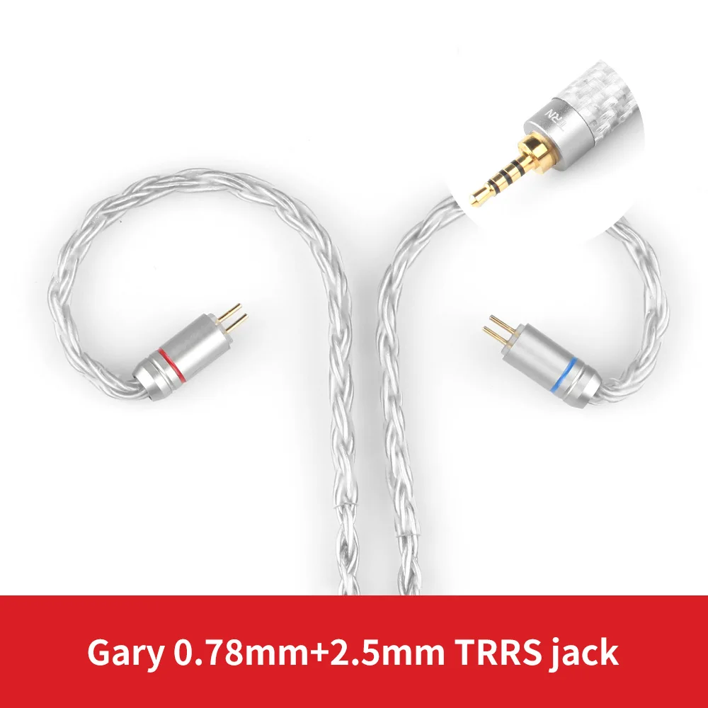 Gray 2.5mm 0.78mm 3,5/2,5/4,4 мм TRN T2 16 ядерный посеребренный HIFI обновленный кабель MMCX/2Pin для TRN TFZ KZZSN/ZS10 CCAC10/C16 NICEHCK NX7/F3/M6 - Цвет: Gray 2.5mm 0.78mm