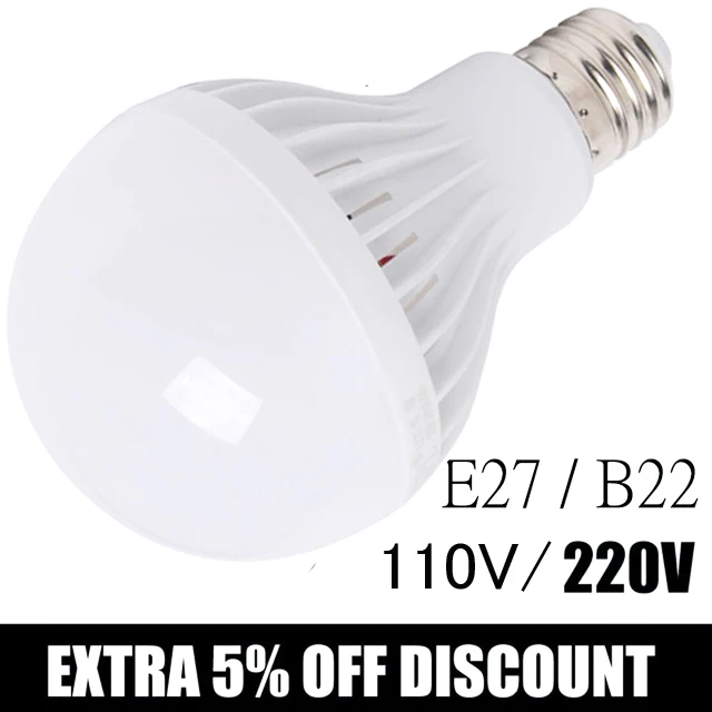 

E27 12W9W5W Energy Saving LED lighting bulb led lamp foco resaltar bombilla mettre en йvidence l'ampoule de 220V 110V Warm White