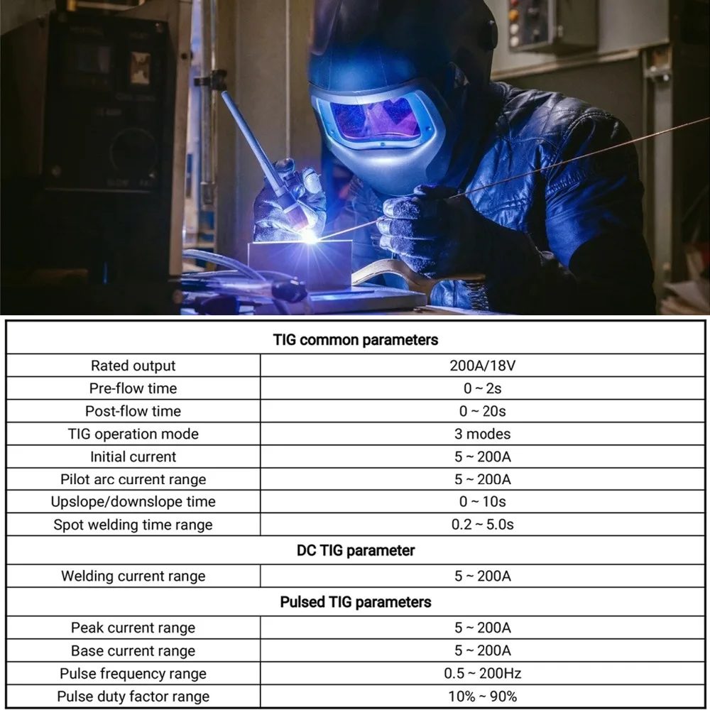 HZXVOGEN Tig сварочный аппарат 110 В 220 В мощность TIG200 импульсная Tig дуга 2 в 1 Профессиональный 2T 4T Tig аргоновая газовая Сварка Tig сварочный аппарат