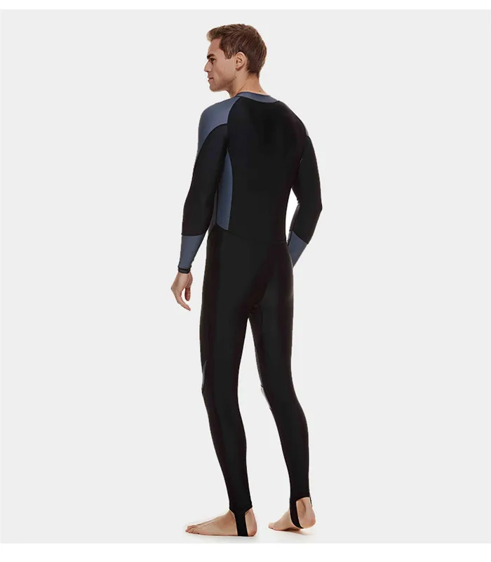 Мужской купальный костюм для дайвинга, полноразмерный, из лайкры, сухая полосатая блузка на молнии с длинными рукавами, цельная одежда, костюм для дайвинга