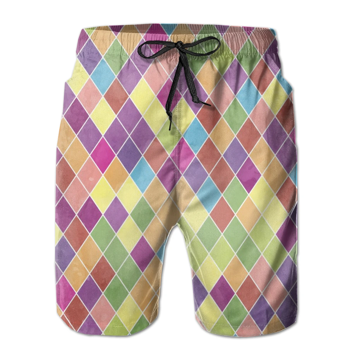 メンズ水泳パンツ水着カラフルなハーレクインパターン男性トランクス水着男着用パンツバミューダボードショーツ Board Shorts Aliexpress