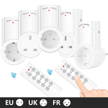 

Wireless Remote Control smart Socket EU UK French Plug wall 433mhz Programmable Electrical Outlet Switch 220v 230v LED