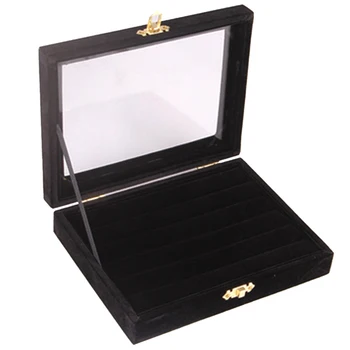

Velvet Organizer Display Jewelry Case Box Fabala One-tier For Earrings/Rings Holder