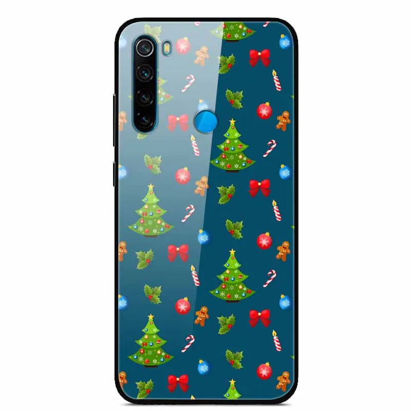Рождественский чехол для Xiaomi Redmi Note 8 T чехол из закаленного стекла, Жесткий Чехол для телефона для Redmi 8 8A чехол для Redmi 7 7A чехол для Note 8 Pro - Цвет: 18