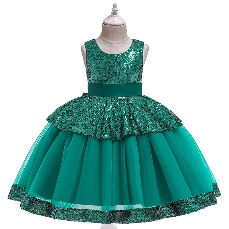 Lace Sequins Tutu Dresses For Girls Birthday Elegant Kid Dress Ball Gown Kids Clothing Girl Party Dress Princess Dress 2-10 Year