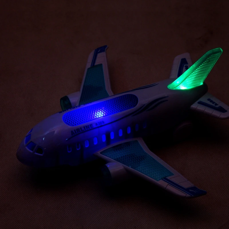 Модель Airbus игрушки Электрический самолет милый прочный самолет игрушки Музыка Светодиодный вращаться Дети мигающие Мультяшные самолеты