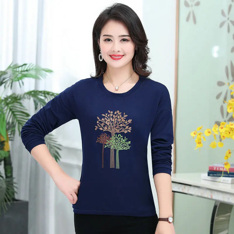 Женская блузка с длинным рукавом и круглым вырезом|Блузки| |