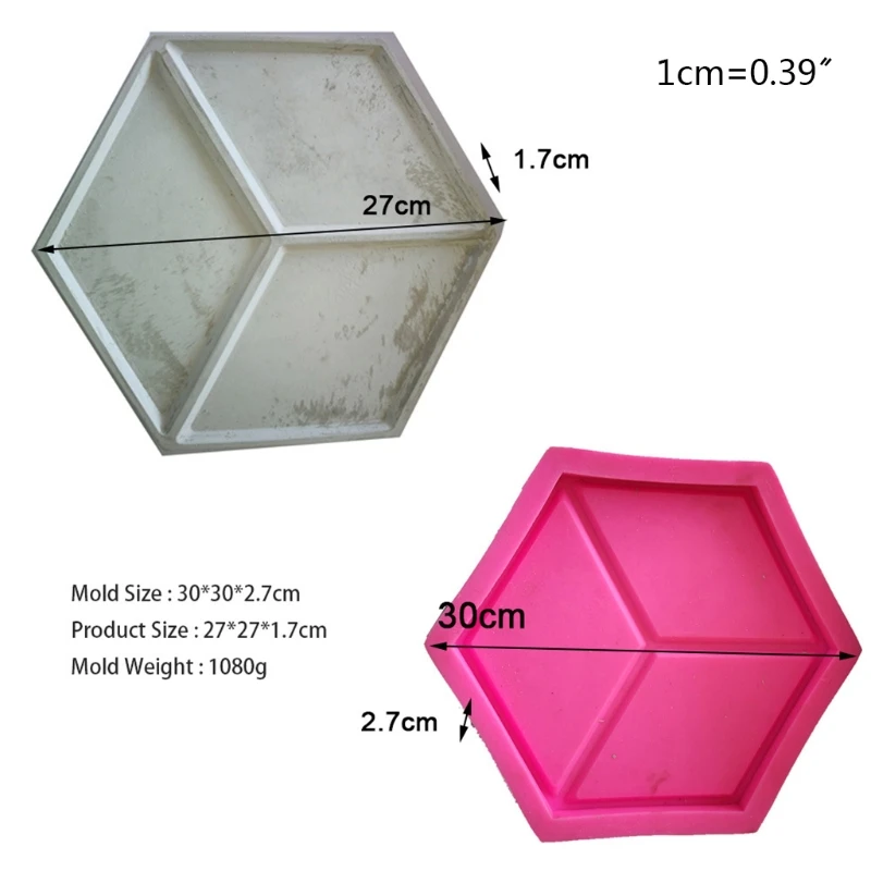 

Hexagon Geometric Concrete Wall Tile Brick Silicone Mold Background Decoration DIY Cement Plaster Mould
