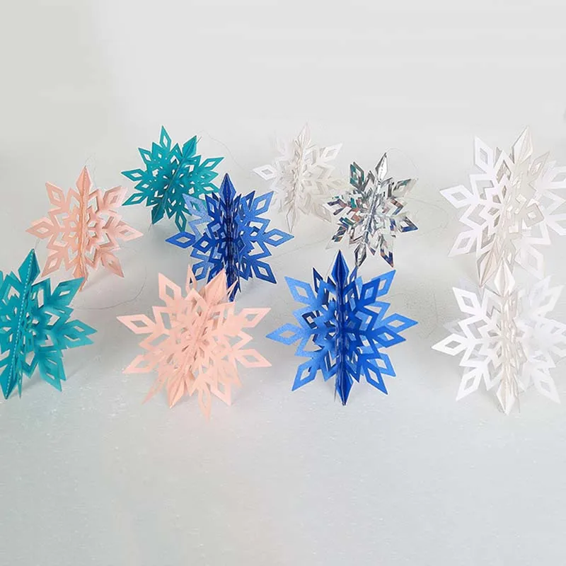 6 Sizes 3D Hanging Bedroom Home Decoration Paper Snowflake For Christmas Tree New Year 15cm-25cm