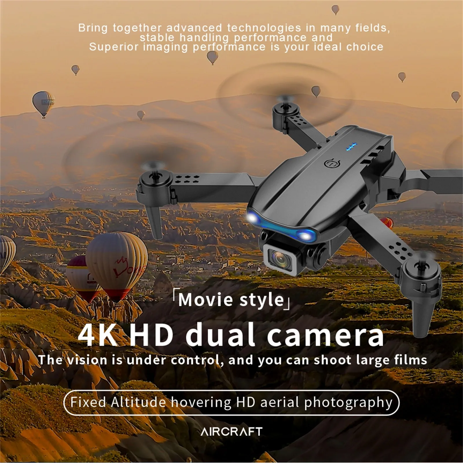 Квадрокоптер K3 Радиоуправляемый с двойной камерой 4K HD Wi-Fi FPV 1080P | Игрушки и хобби