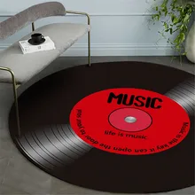 Cilected личность музыка Виниловая пластинка круглый ковер для гостиной Противоскользящий ковер стул Пол коврик для домашнего декора детская комната