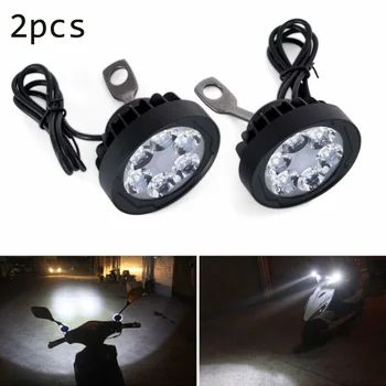 

2pcs Set Motorcycle Headlight Fog Driving Lights Front Head Lamp 6 LED 12V-85V