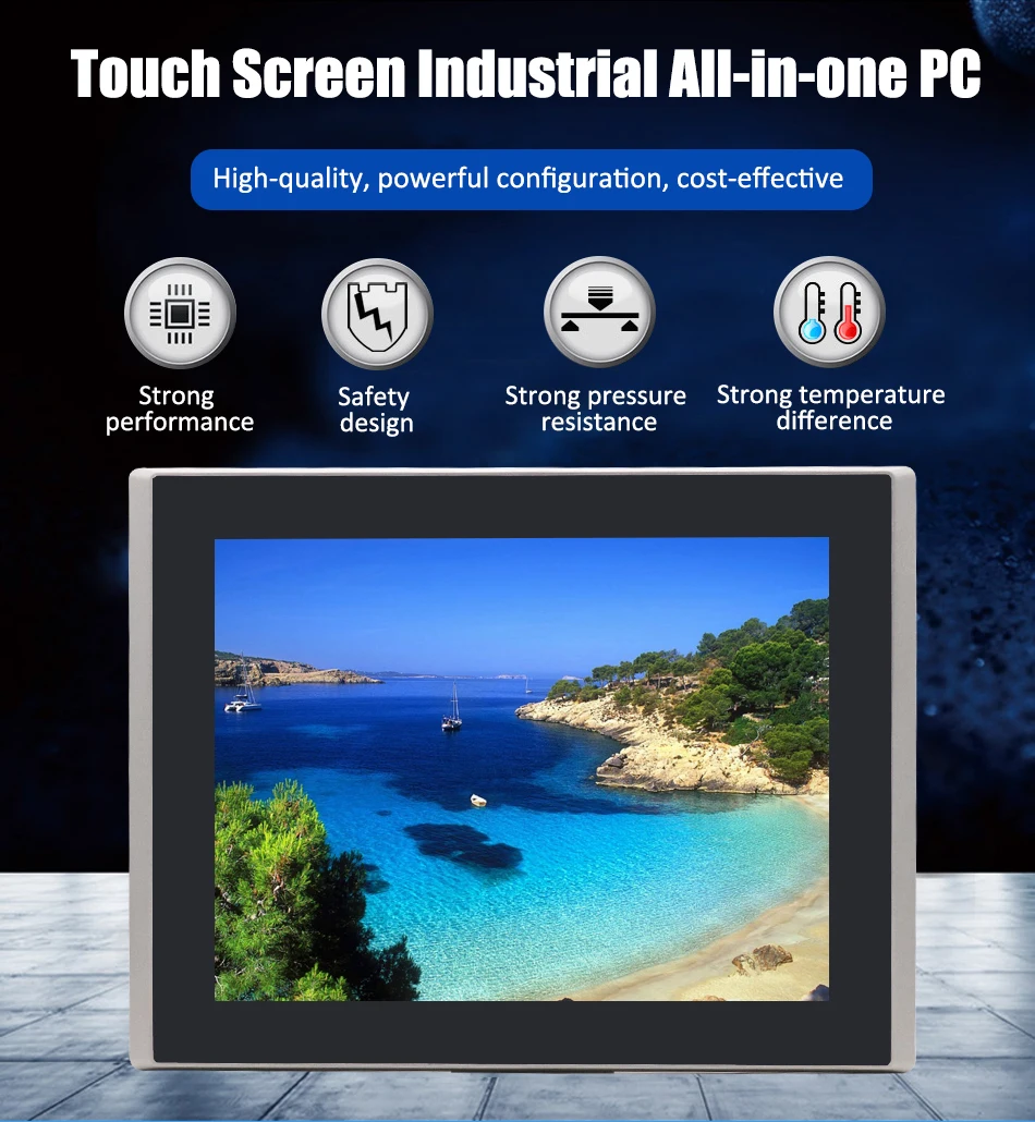 Eglobal Intel Core I7 4500U All-In-One 10.1 ''Touch Screen Ip65 Pannello Industriale Pc Windows Wes7 Com Lan Computer Desktop Hd