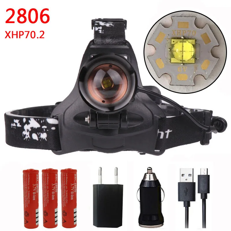 Litwod Z202608 32 Вт CREE XHP70.2 налобный светильник 3200lum Мощный светодиодный налобный фонарь с зумом головной светильник фонарь - Испускаемый цвет: Option G