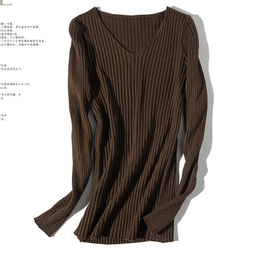 Dark Brown Ff104 Новинка Осень Зима Женский Модный повседневный Теплый красивый свитер harajuku женская одежда - Цвет: Dark Brown